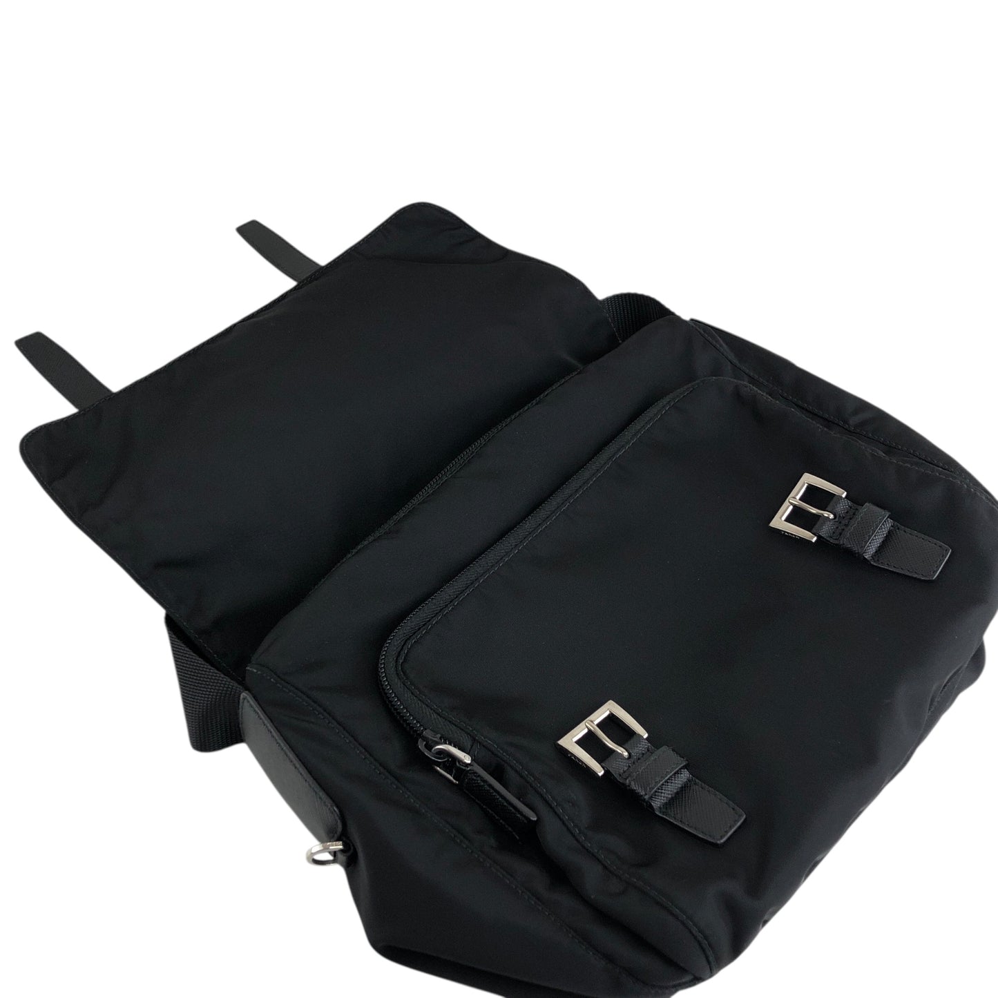 PRADA Triangle Logo Shoulder bag Black Vintage c3szxv