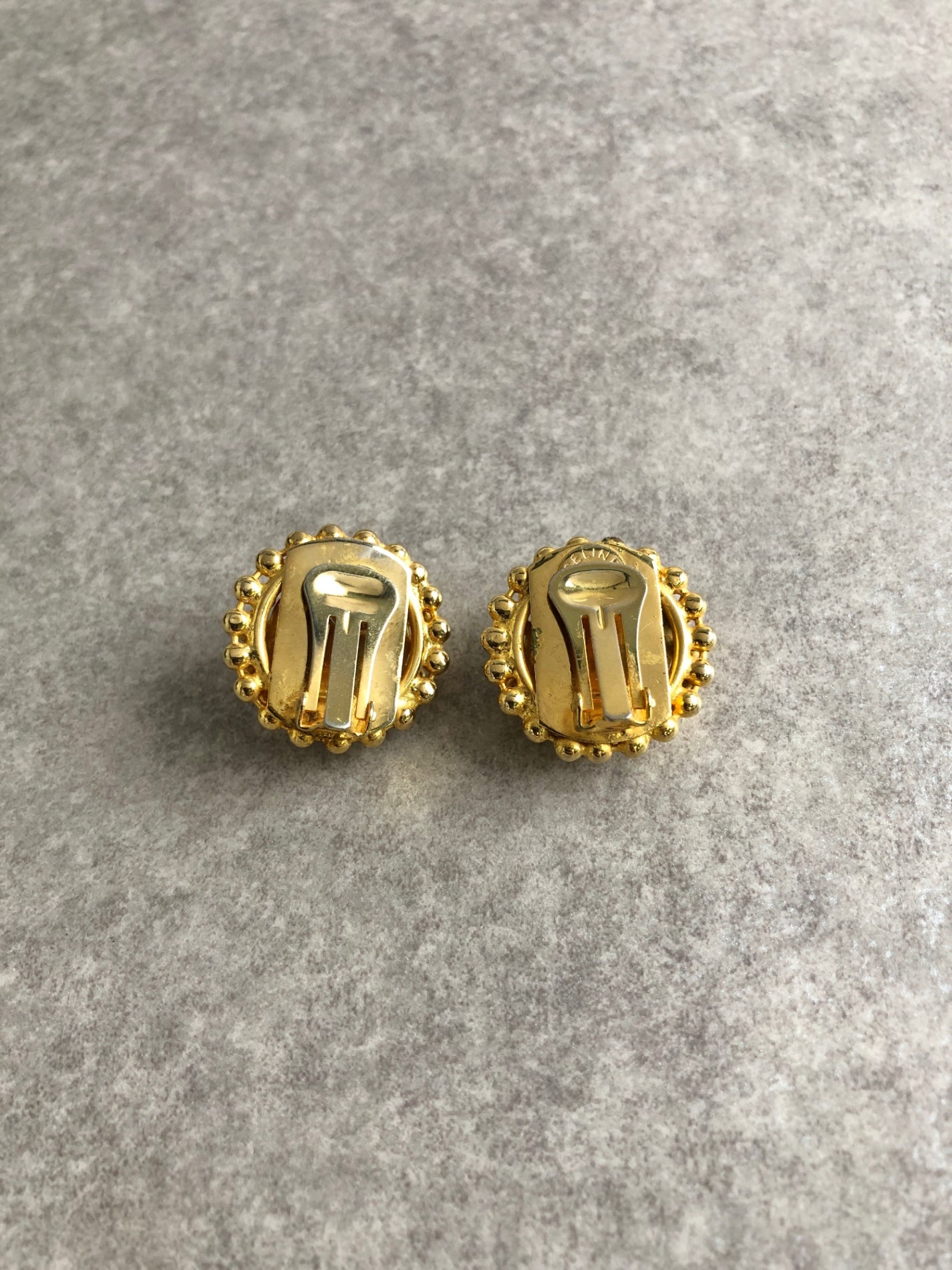 CELINE Earrings Light Green Vintage d7prtm