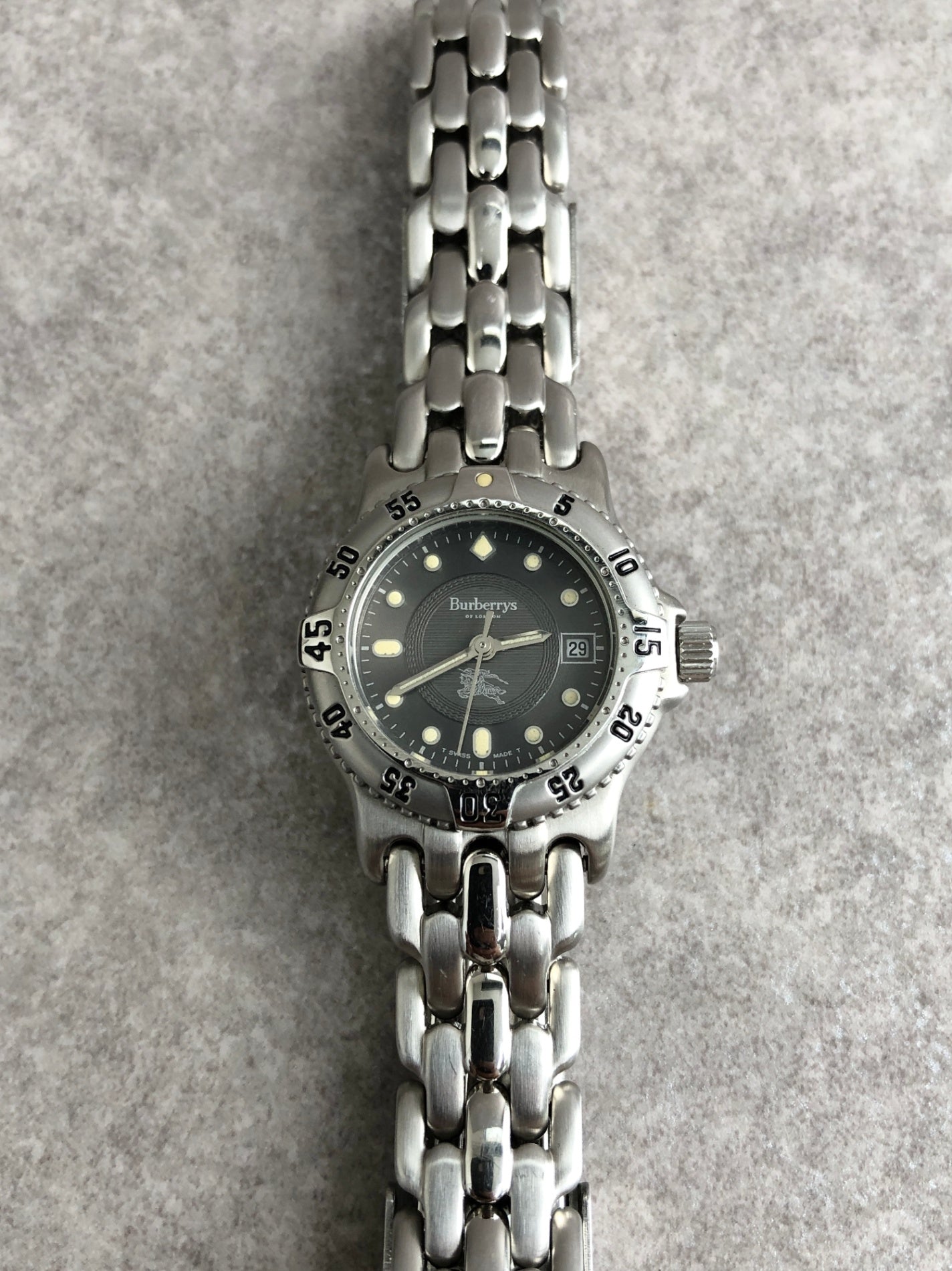 BURBERRY Quartz Watch Silver Vintage uzzmff