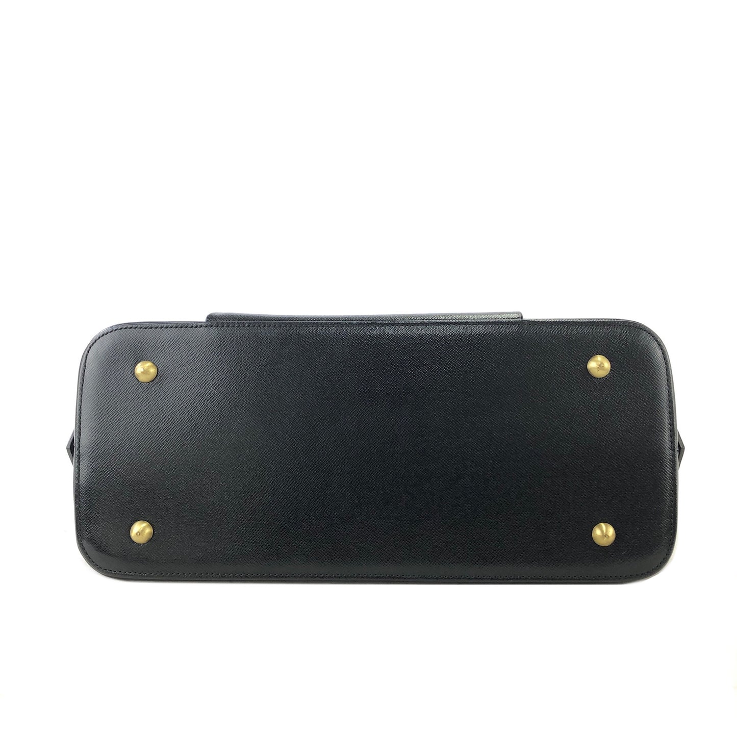 Burberry Classic Check Logo Motif Leather Handbag Black Vintage ut233m
