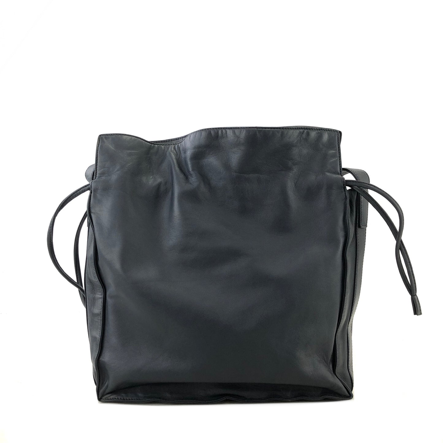 LOEWE Anagram Leather Drawstring Shoulder bag Navy Vintage sdi4rd