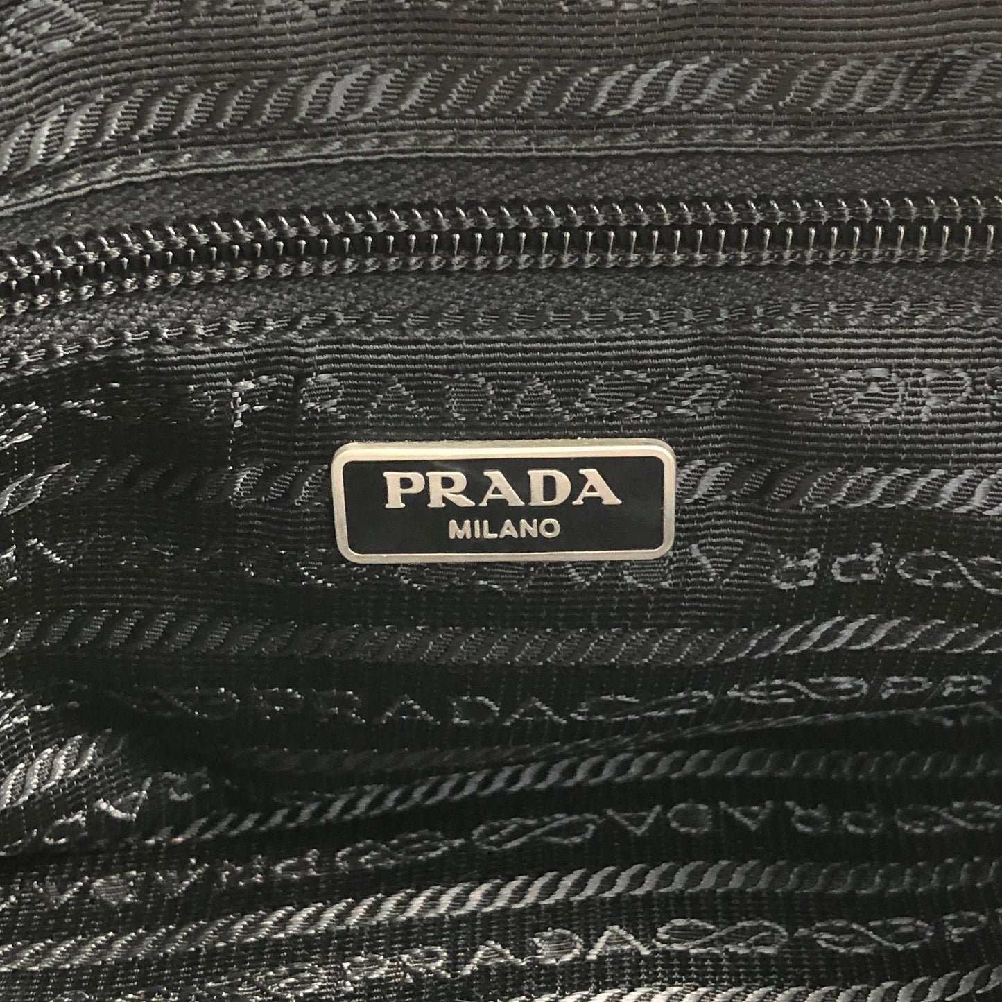 PRADA Triangle Logo Shoulder bag Black Vintage ik68if