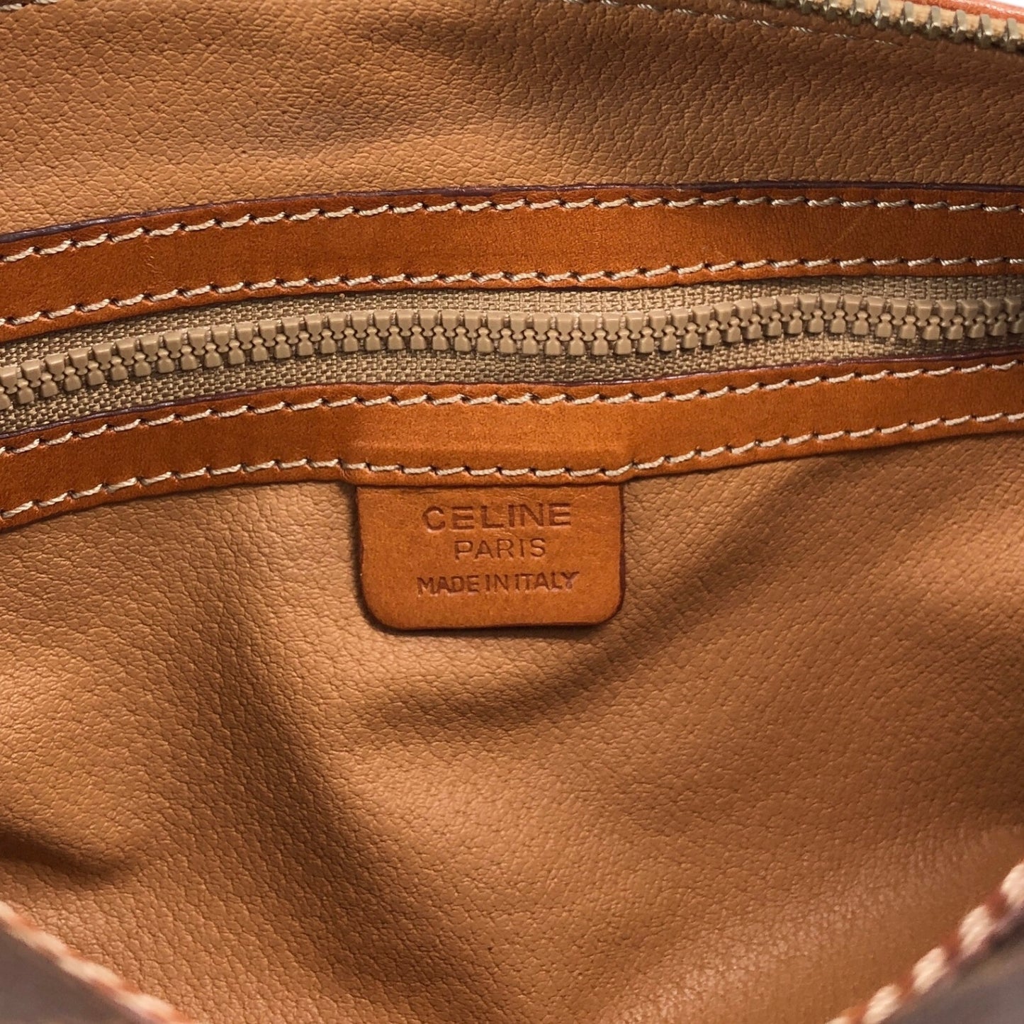 CELINE Macadam Blason Handbag Brown Vintage yfx88s