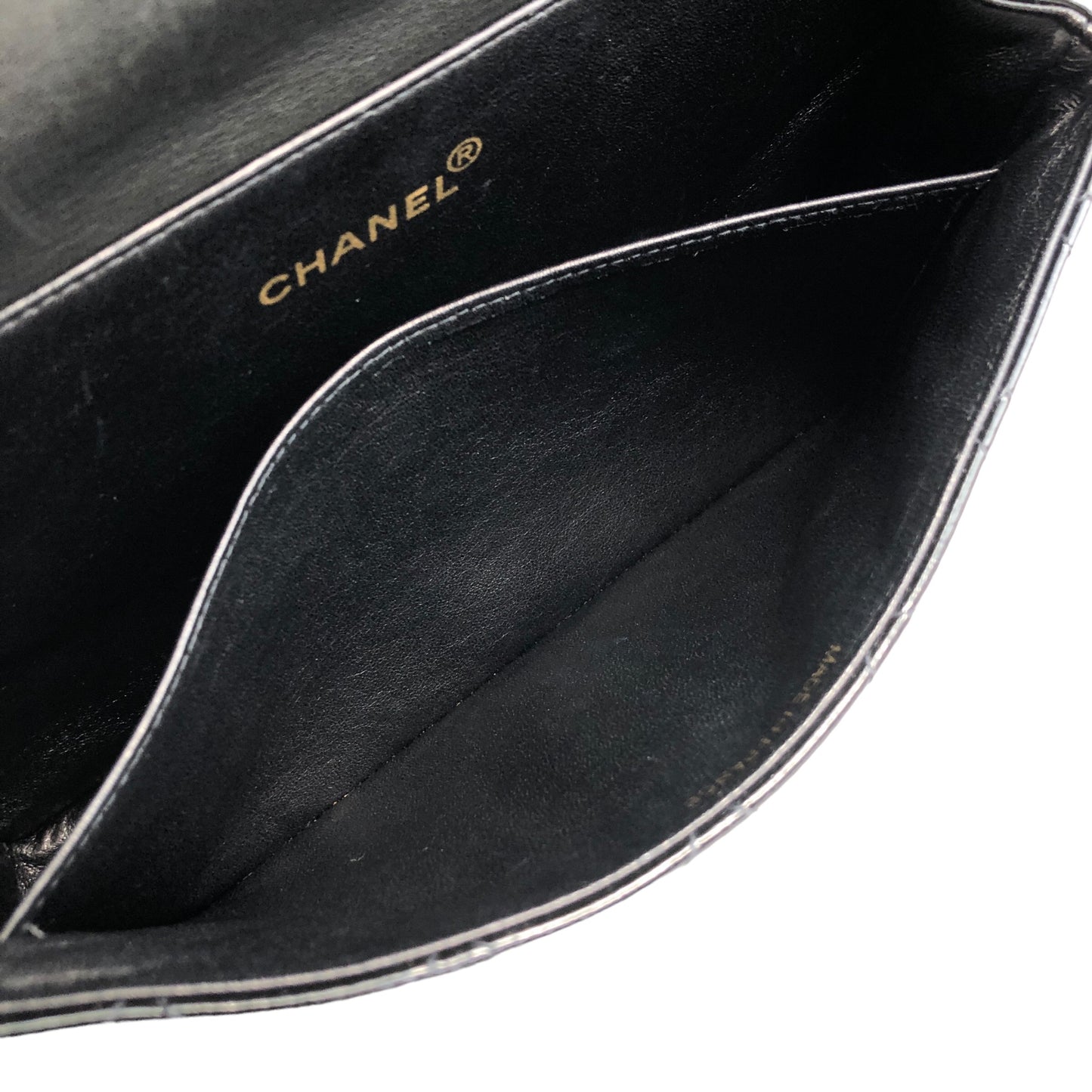 CHANEL Matelasse Coco Mark 手提包黑色復古 kdmcy3