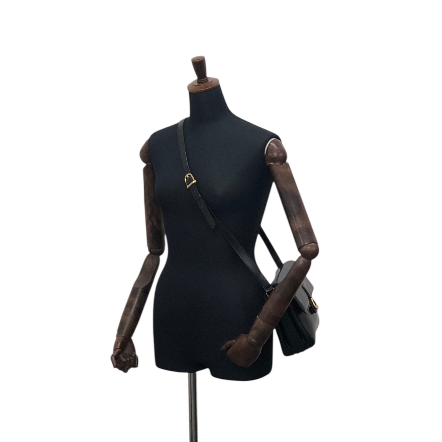 CELINE Horse Bit Crossbody Shoulder bag Black Vintage pv63af