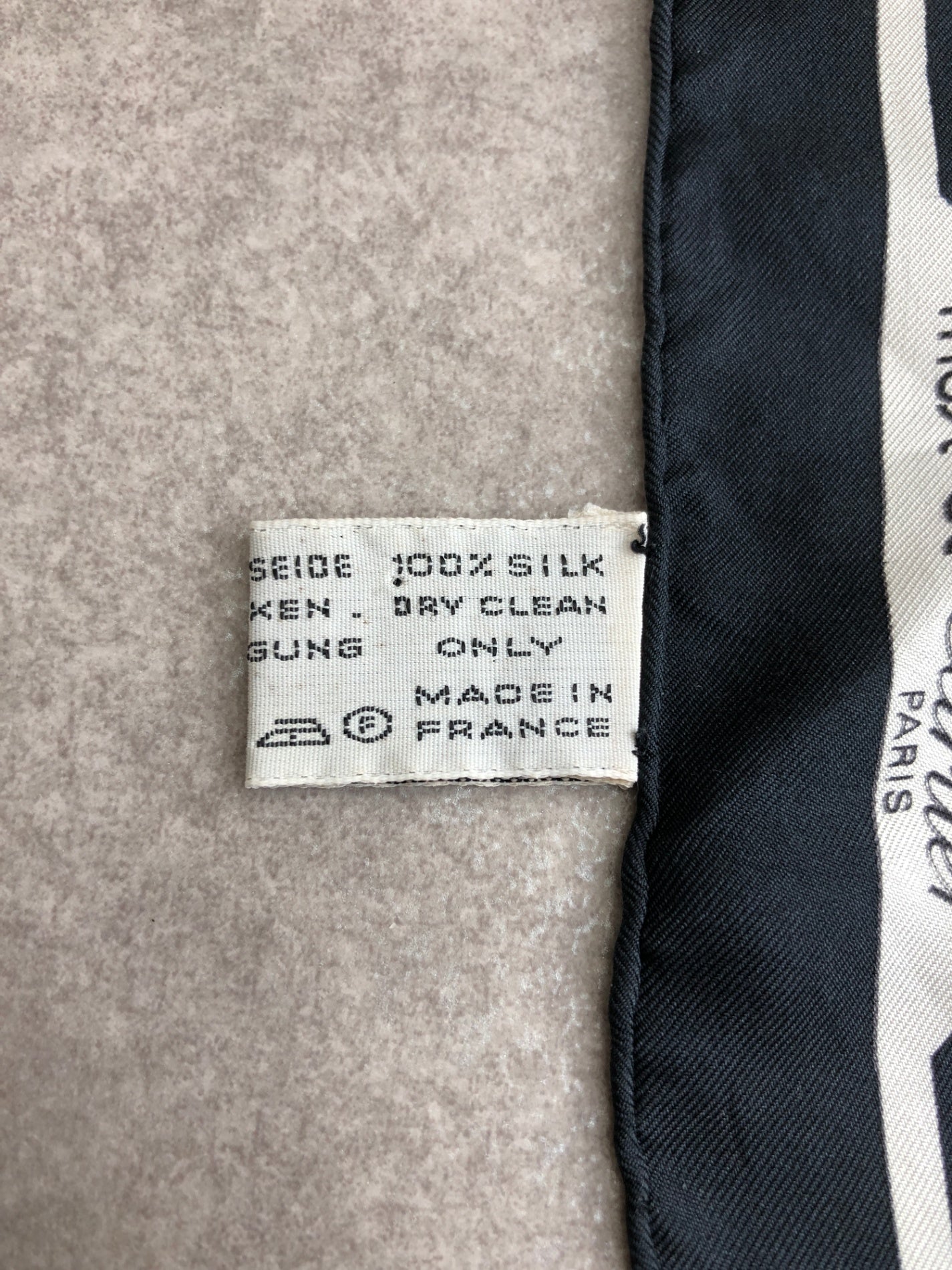 Cartier Silk100% Scarf Black Vintage etkiz6