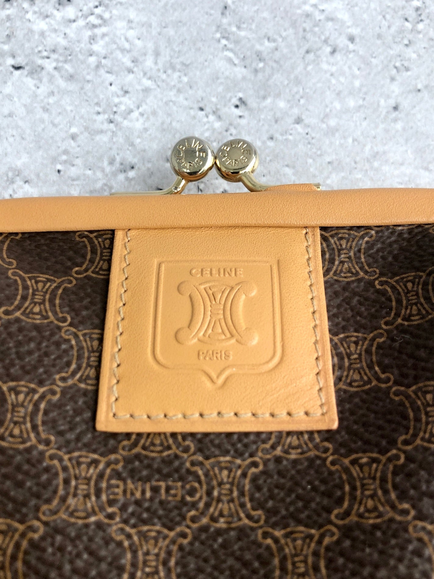 CELINE Macadam Blason 金屬扣零錢包 棕色 復古 bva4rv