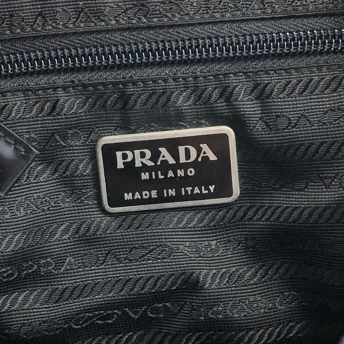 PRADA Triangle Logo Double Pocket Backpack Black Vintage mxtwf5