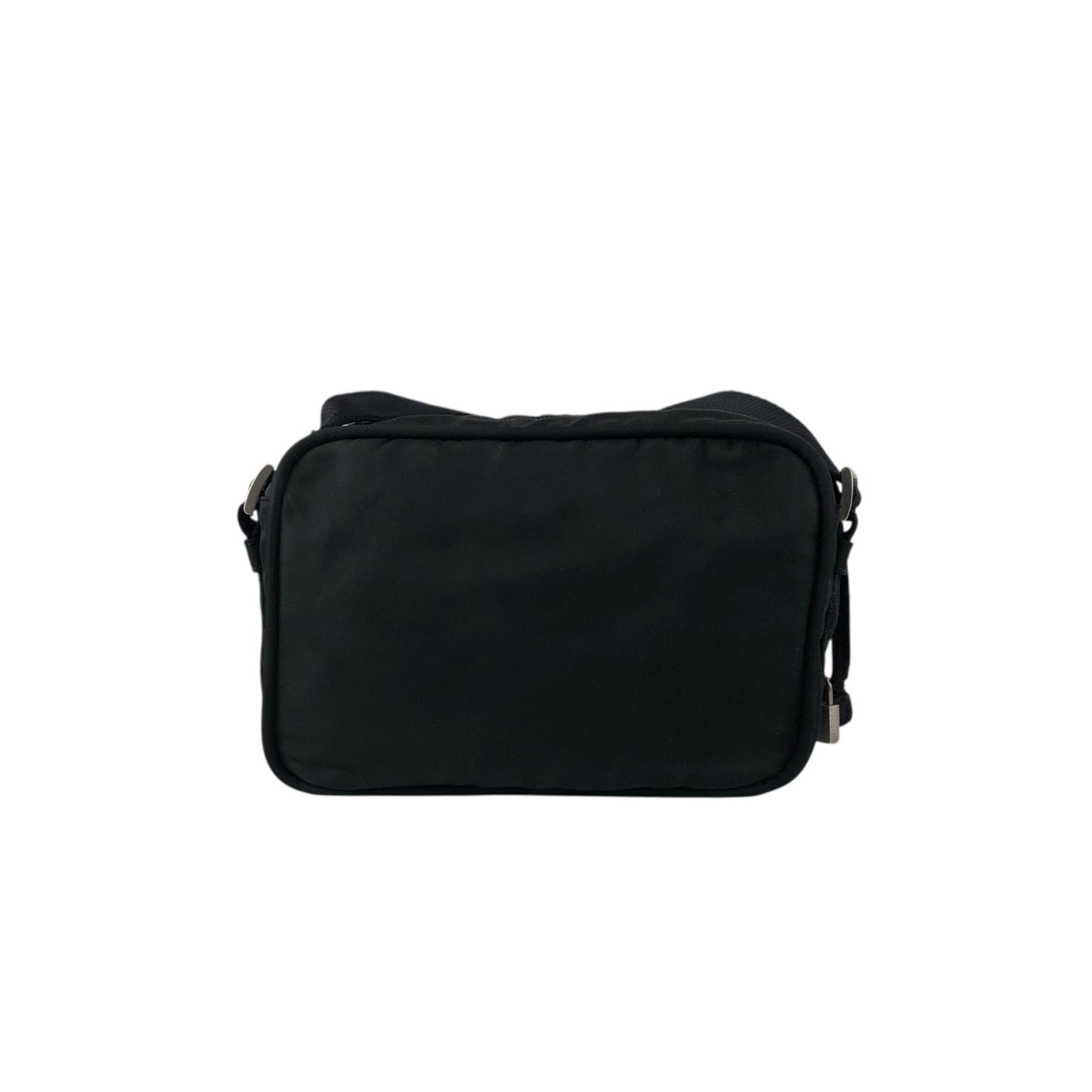 PRADA Tessuto Triangle Logo Shoulder bag Black Vintage gdjwks