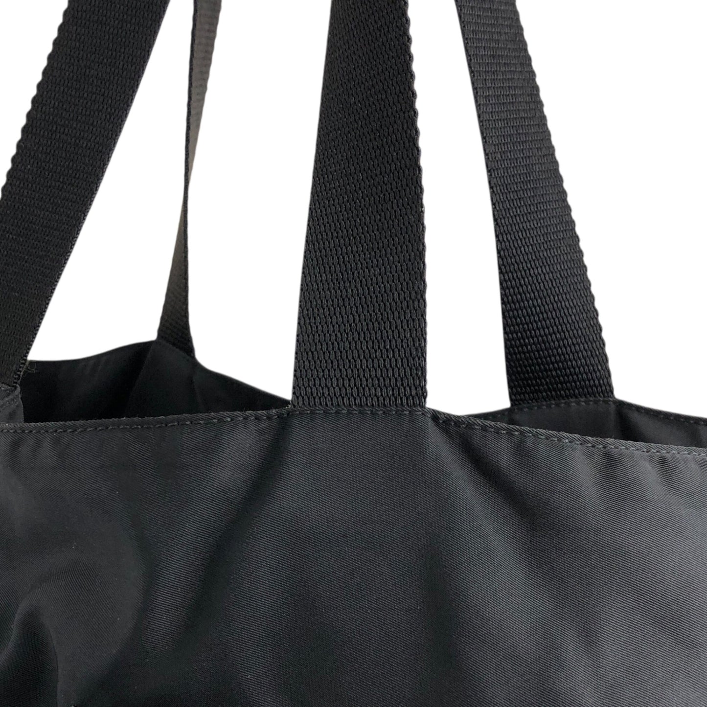 PRADA Triangle Logo Double Pocket Totebag Black Vintage ezms23