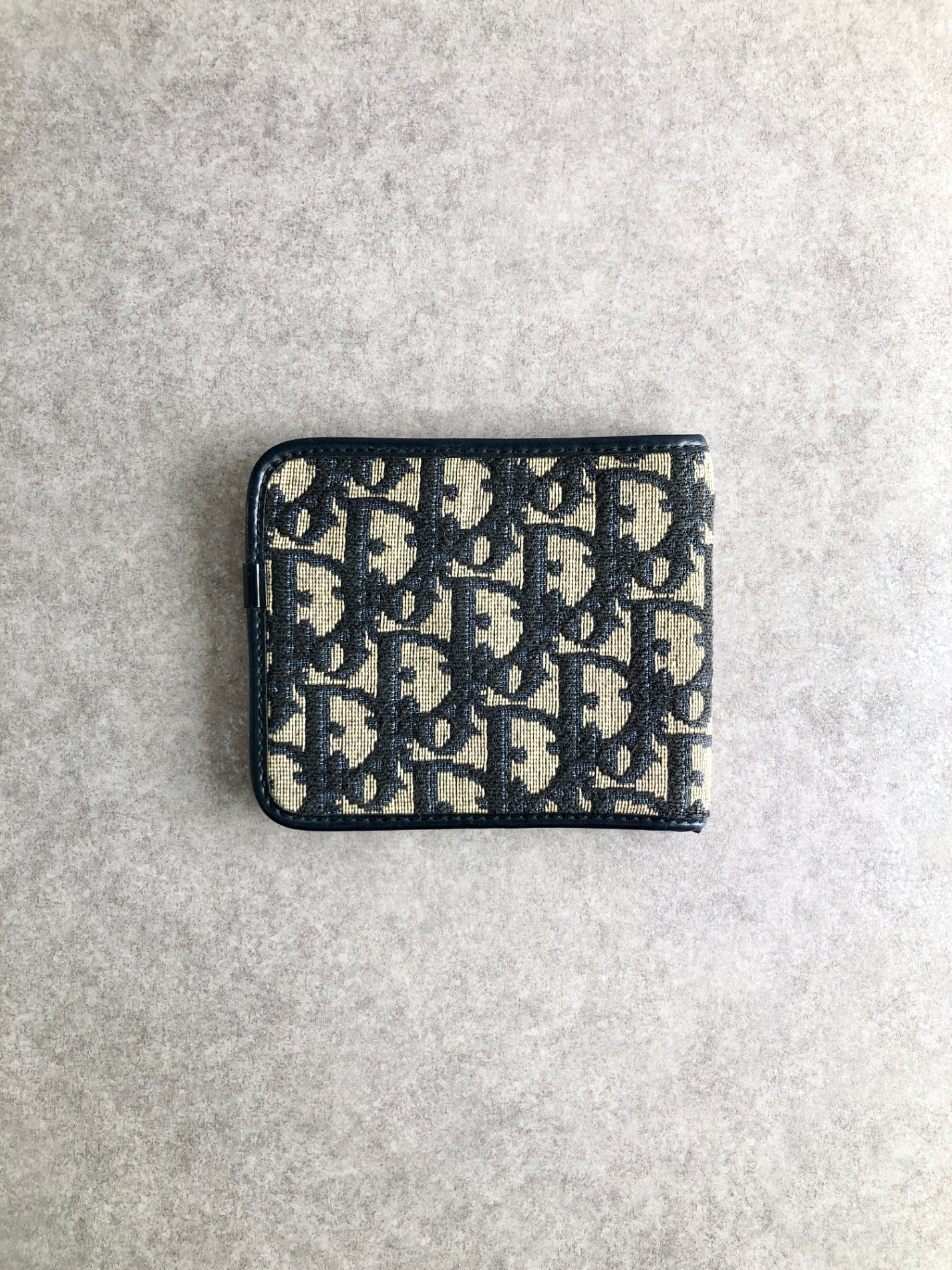 Christian Dior Trotter 折疊錢包 海軍藍 復古 knuihe