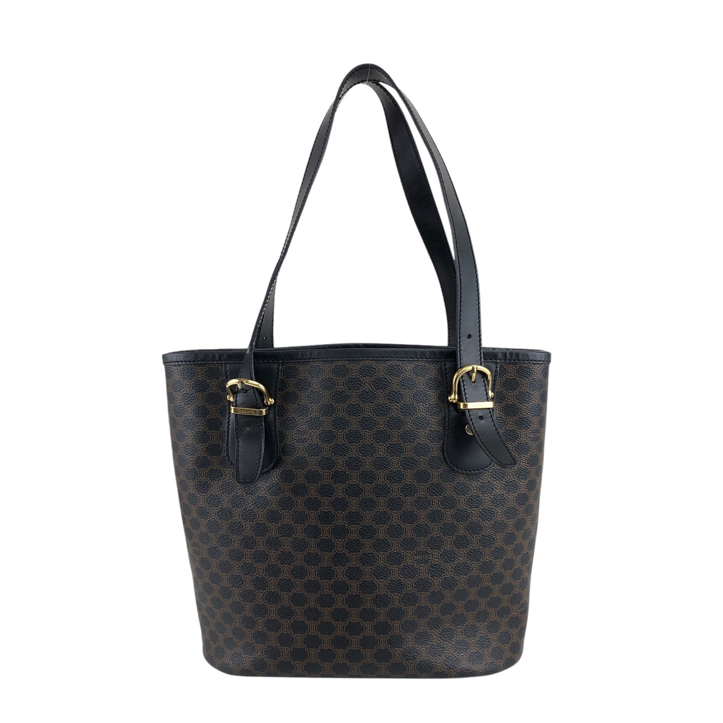 CELINE Macadam Blason Shoulder bag Totebag Black Vintage ean3kc
