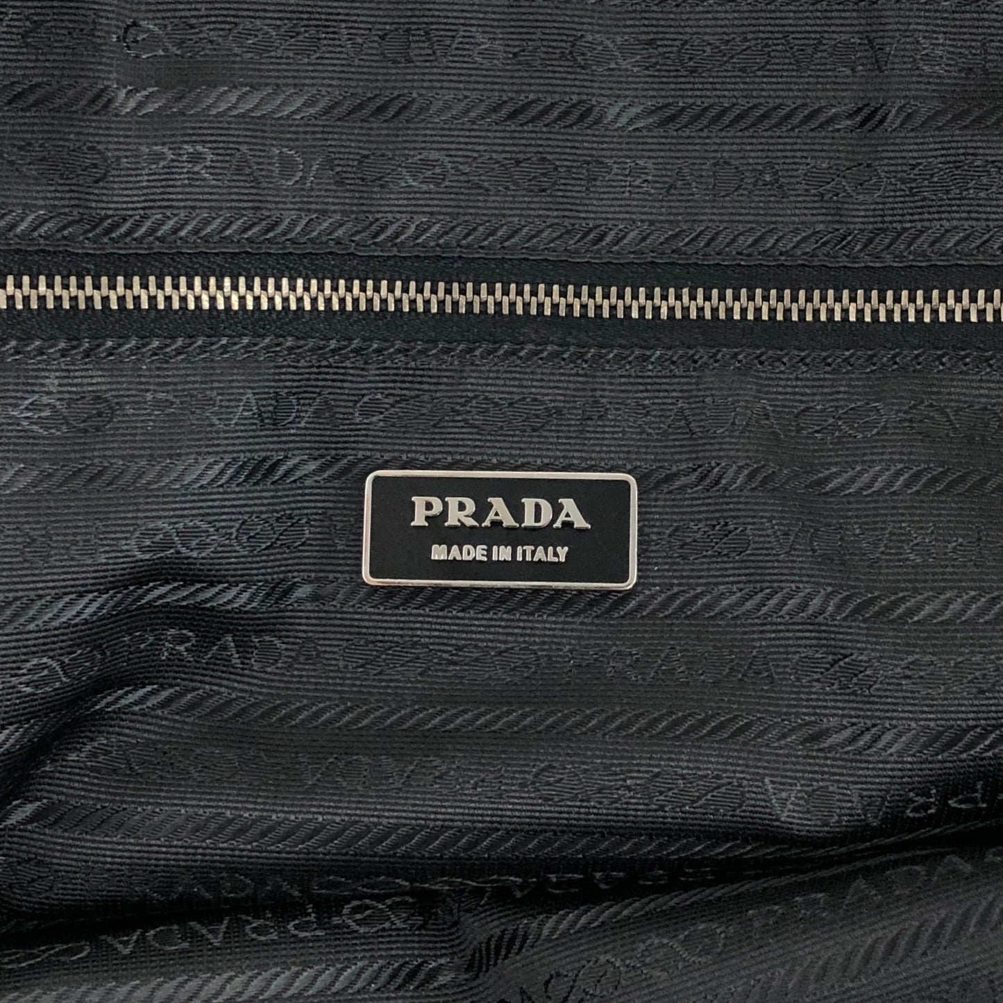 PRADA Triangle Logo Padlock Totebag Black Vintage b8nscy