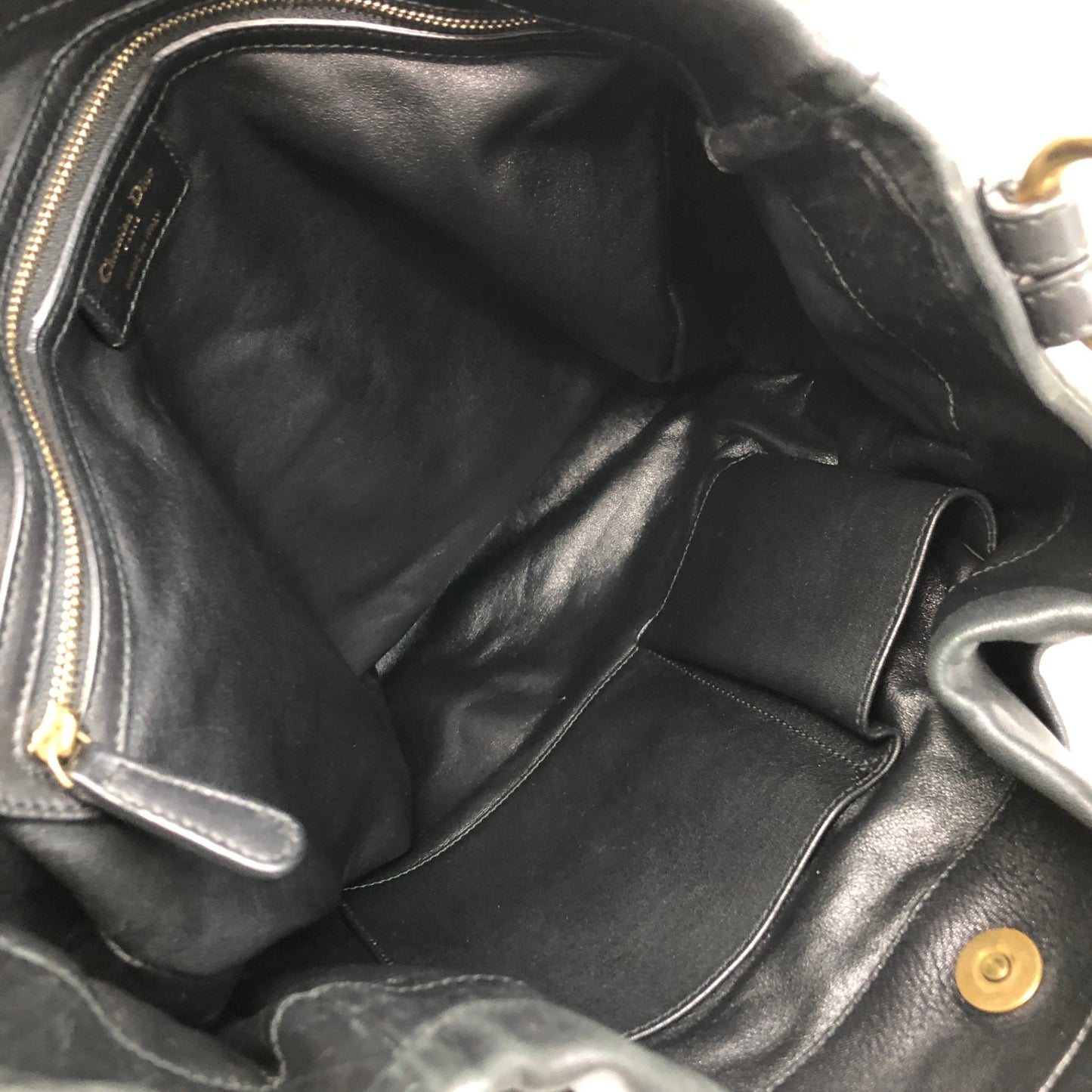 Christian Dior CD Logo Motif Shoulder bag Black Vintage vvdiyc