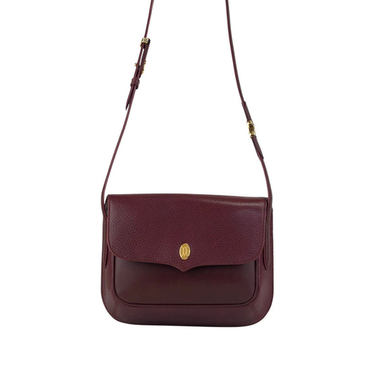 Cartier Flap Shoulder bag Bordeaux Vintage 63gc86
