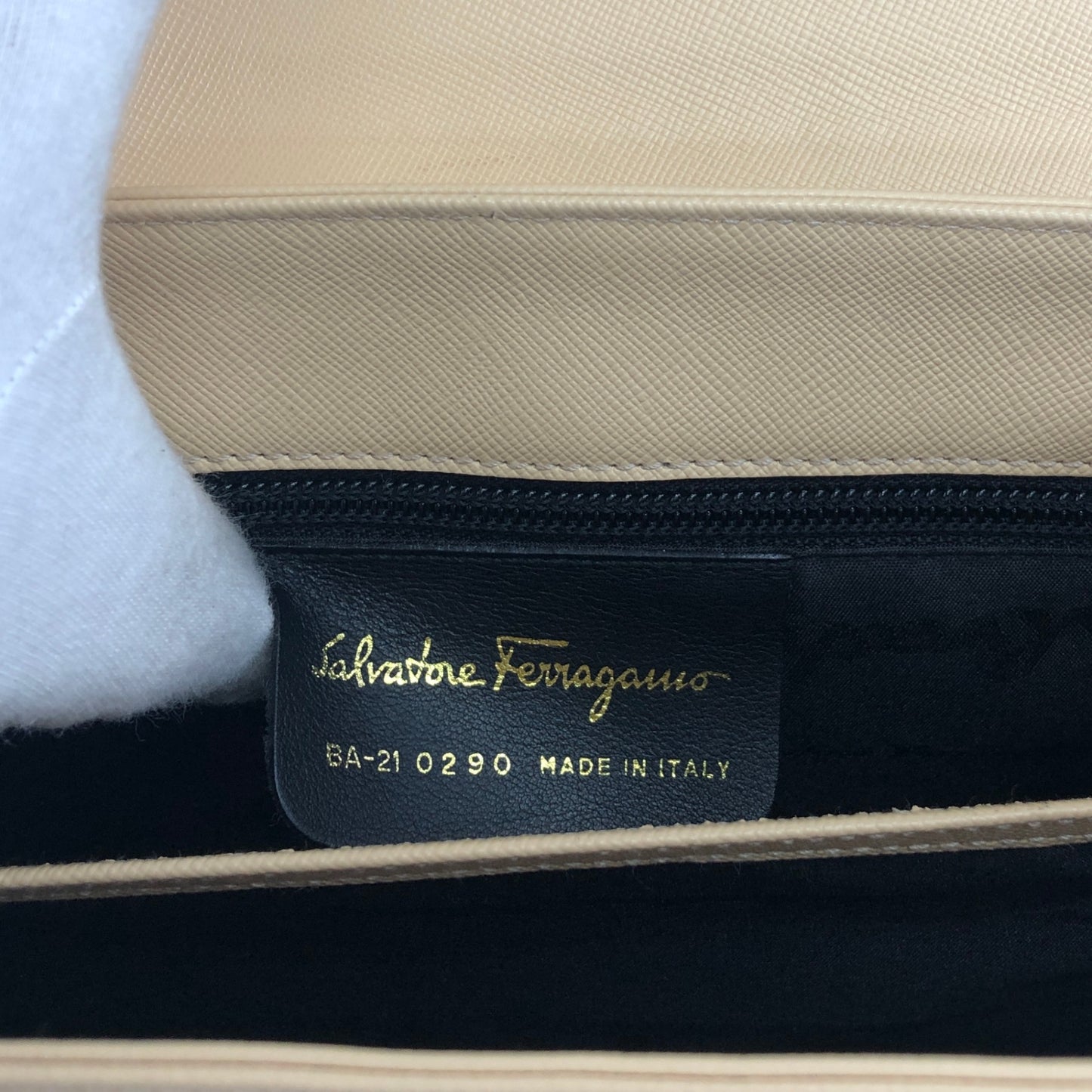 Salvatore Ferragamo Gancini Two-way Handbag Shoulder bag Beige Vintage khdcf6