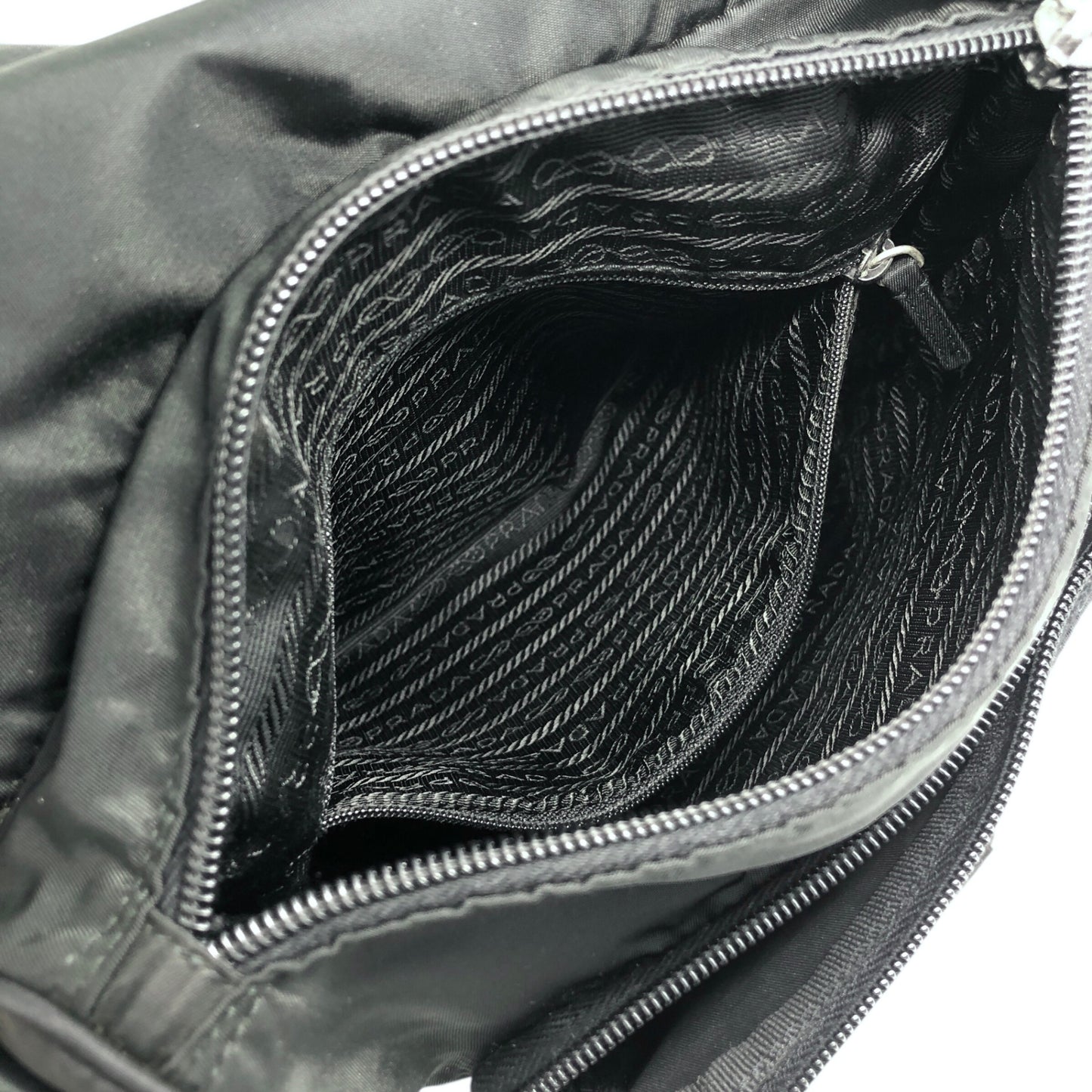 PRADA Triangle Logo Front Buckle Shoulder bag Black Vintage bshy4h