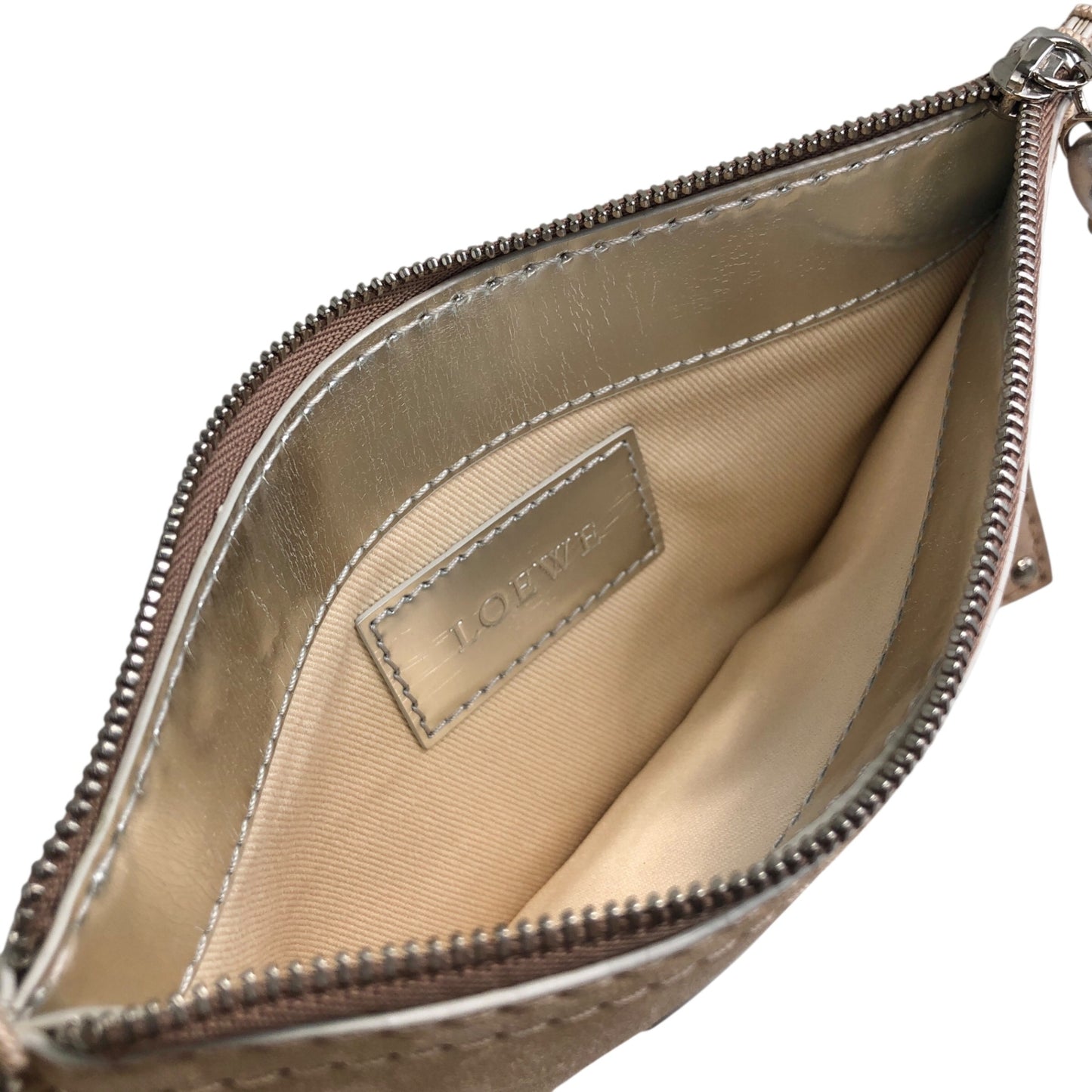 LOEWE Anagram Clutch bag Beige×Silver Vintage 6kjxsb