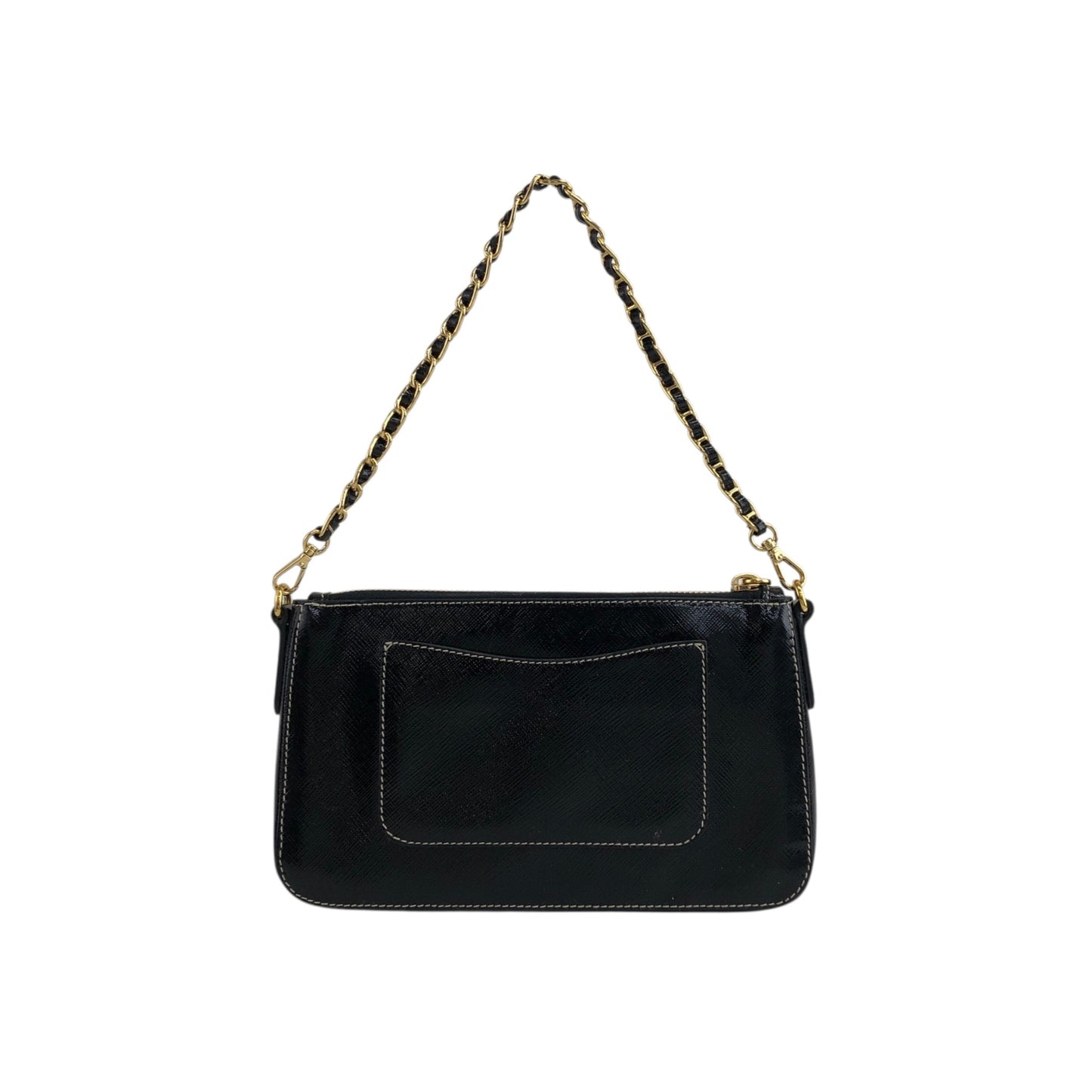 PRADA Triangle Logo Two-way Small Handbag Shoulder bag Black Vintage 4ndzyf