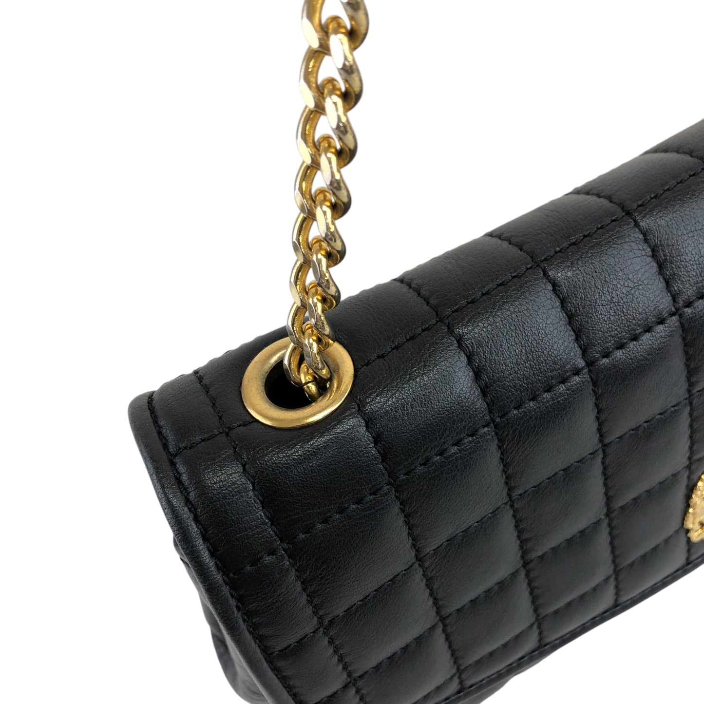 CELINE Emblem Chain Shoulder bag Black Vintage 3nk43u