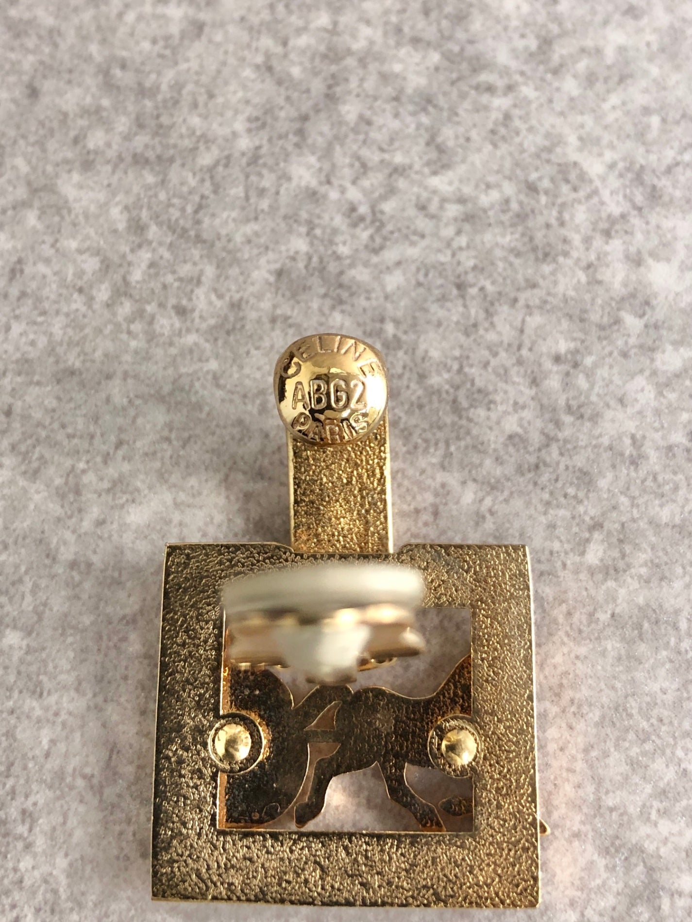 CELINE Earrings Gold Vintage j33fzg