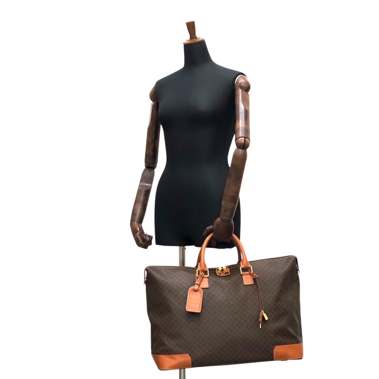 CELINE Macadam Handbag Boston bag Brown Vintage tj7utz