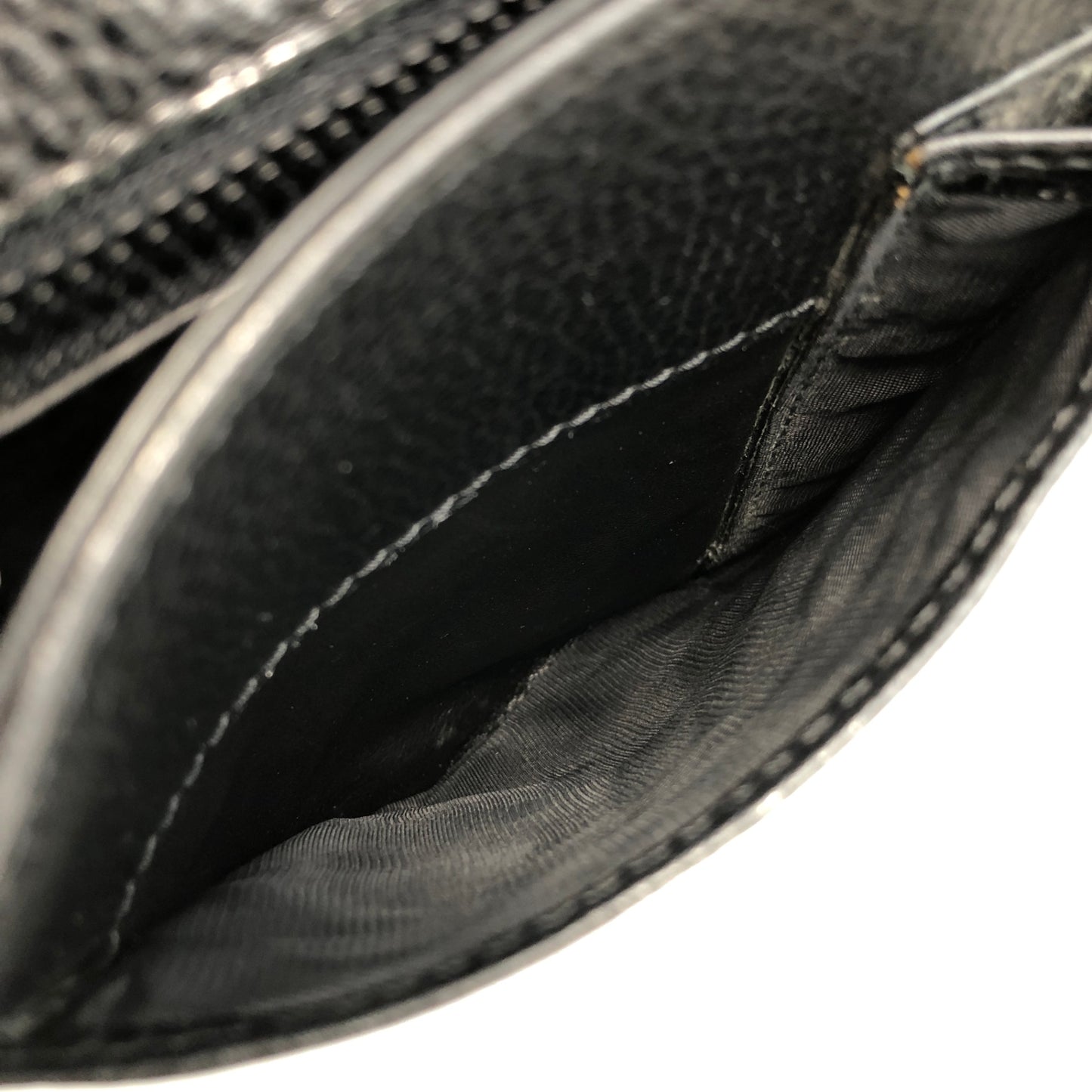 CELINE Logo Embossed Shoulder bag Black Vintage 66np7h