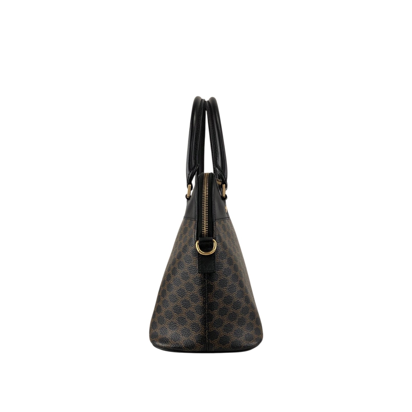 CELINE Macadam Two-way Handbag Shoulder bag Black Vintage zmn3dz