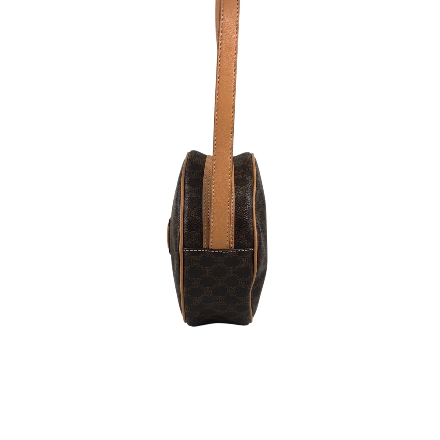 CELINE Macadam Blason Round Shoulder bag Brown Vintage teecbu
