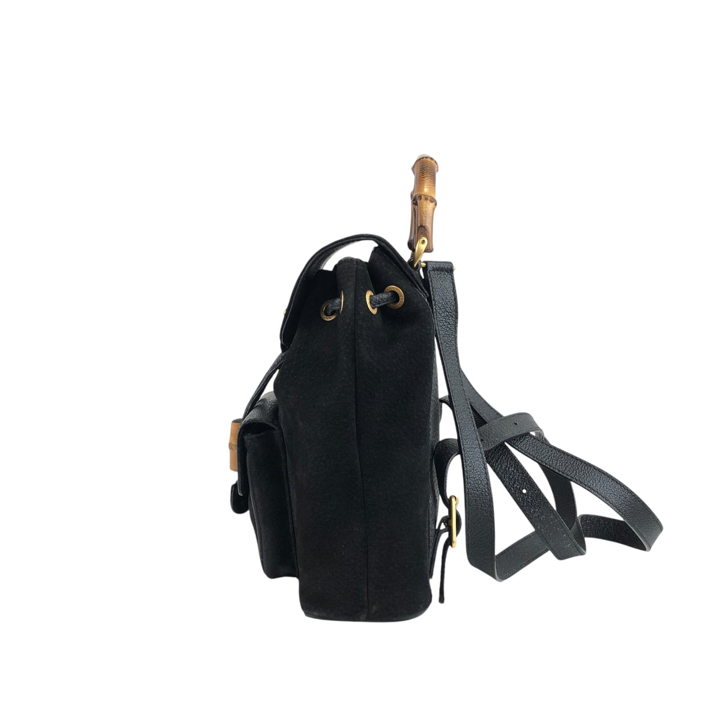 GUCCI Bamboo Backpack Black Vintage sb5ikr