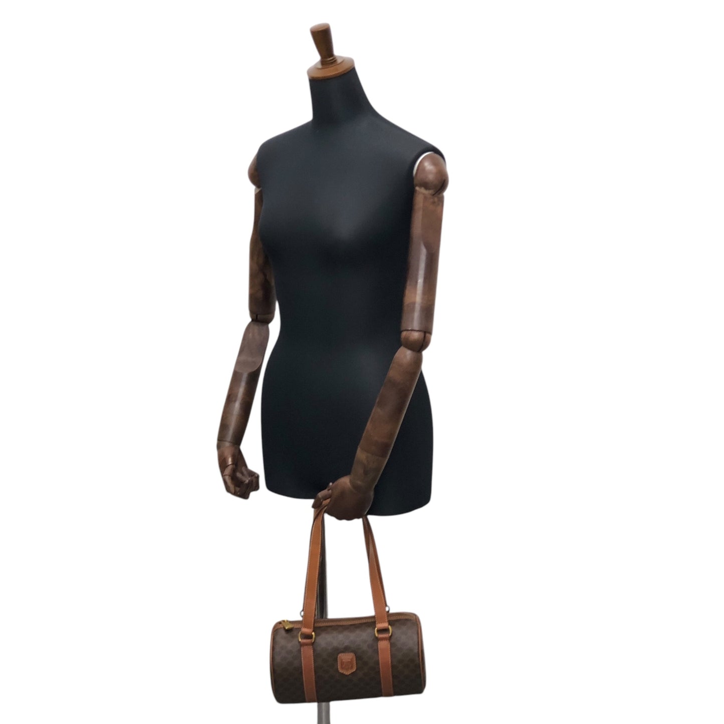 CELINE Macadam Blason Handbag Brown Vintage uimgxw