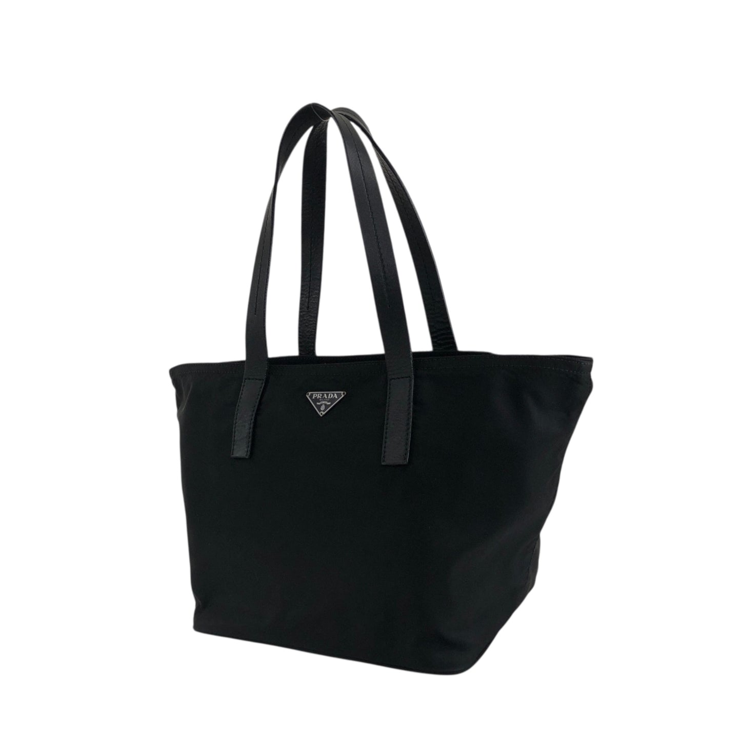 PRADA Tessuto Triangle Logo Handbag Black Vintage 5ujtgr