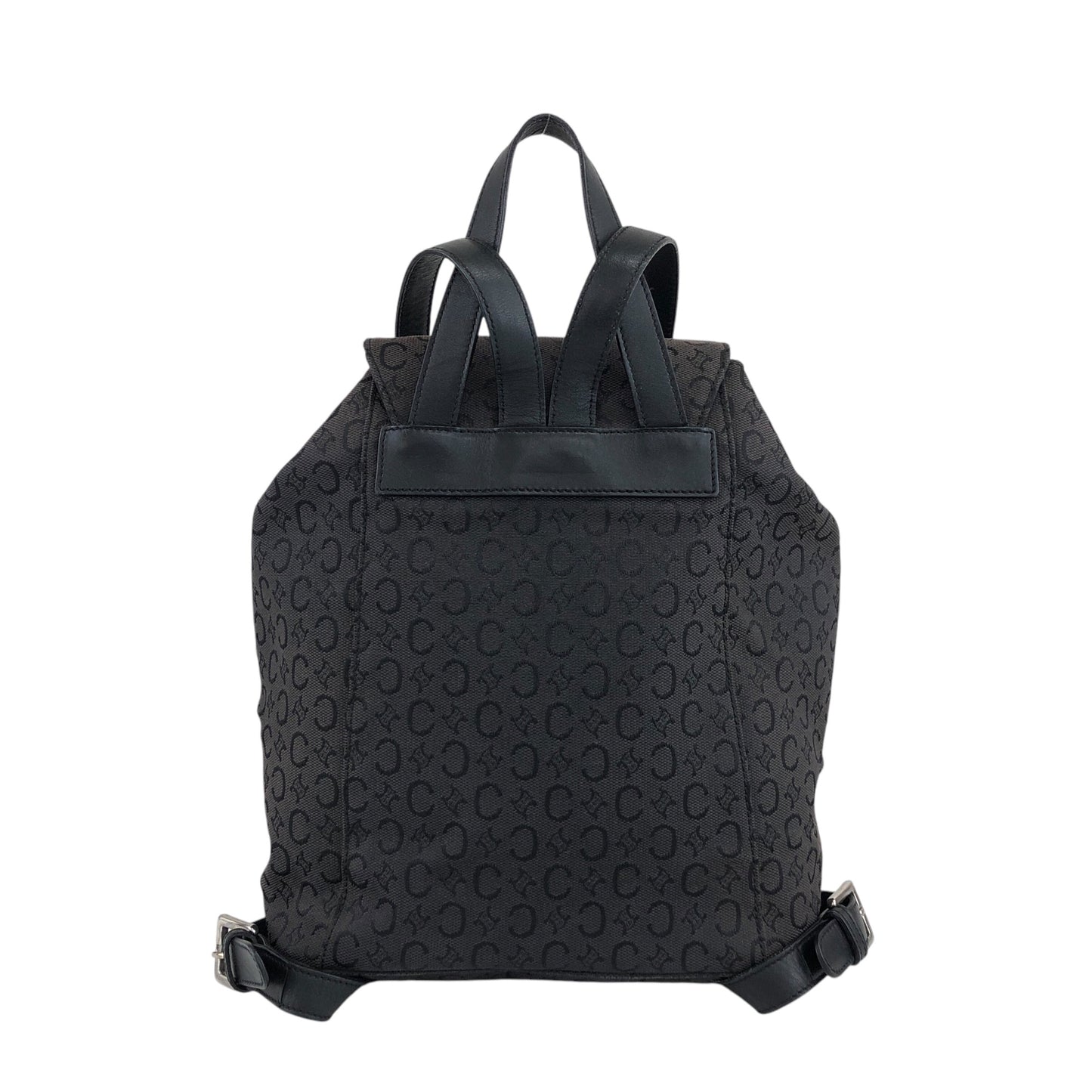 CELINE Front Buckl Backpack Black Vintage u4kmmj