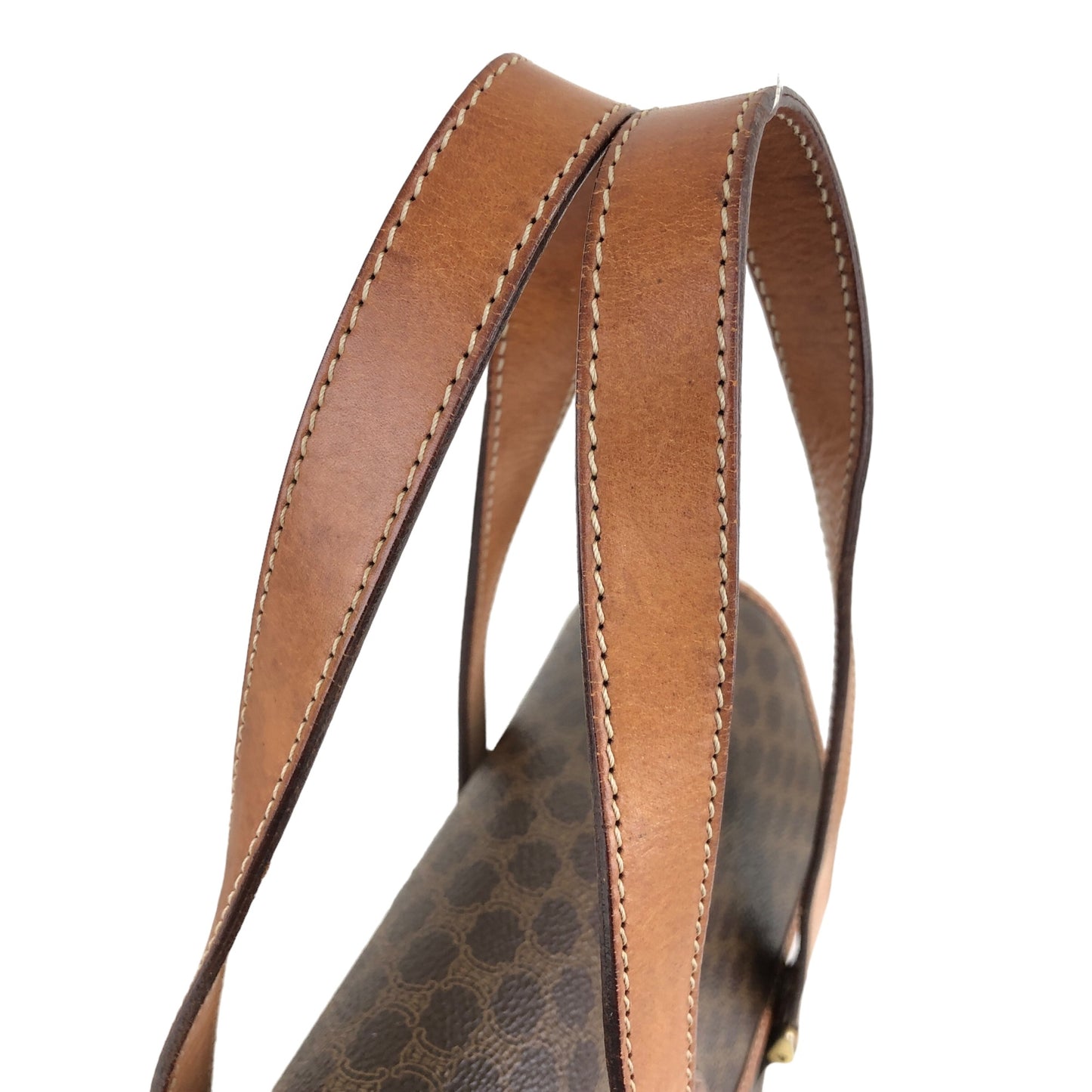 CELINE Macadam Blason Handbag Brown Vintage dty8ce