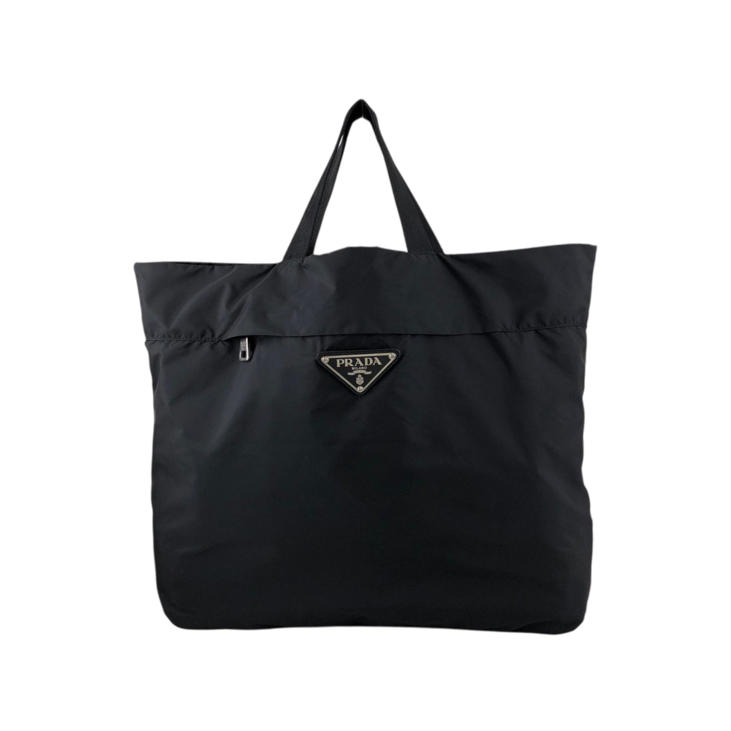 PRADA Tessuto Triangle Logo Handbag Black Vintage w5jss8
