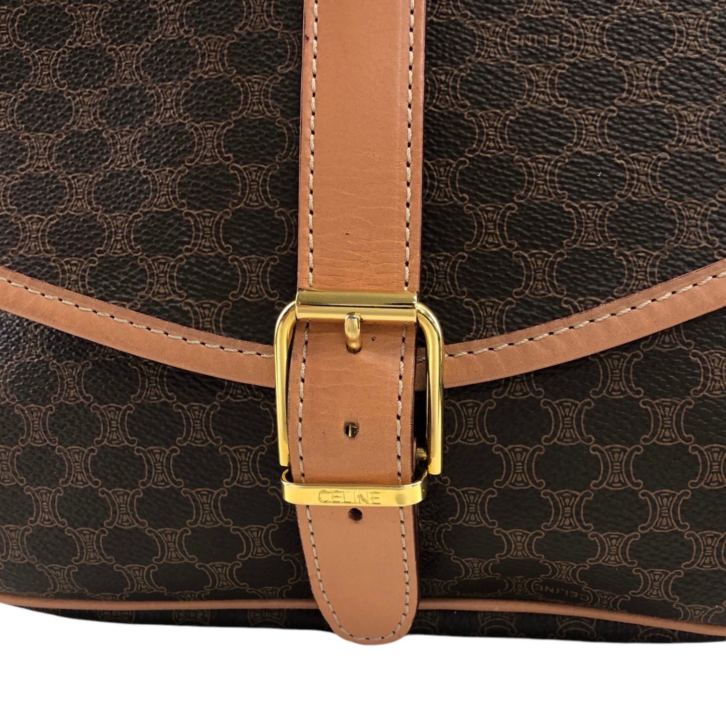 CELINE Macadam Shoulder bag Brown Vintage smihn4