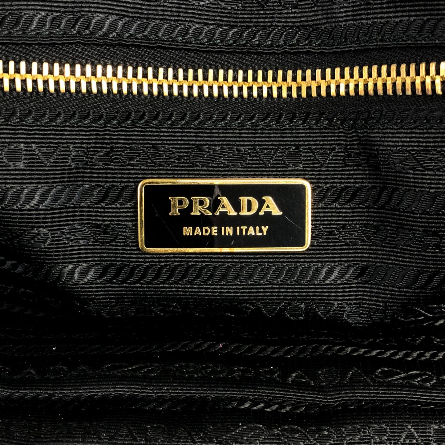 PRADA Logo Chain Handbag Black Vintage bruewc
