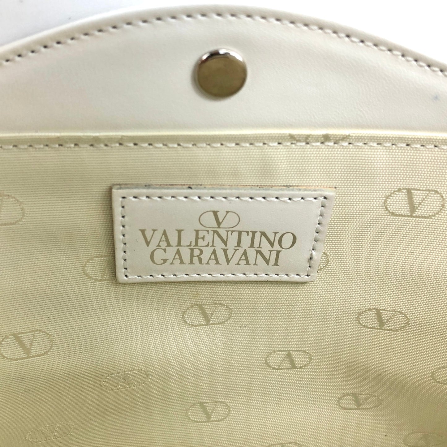 VALENTINO GARAVANI Logo Handbag White Vintage rfwnhz