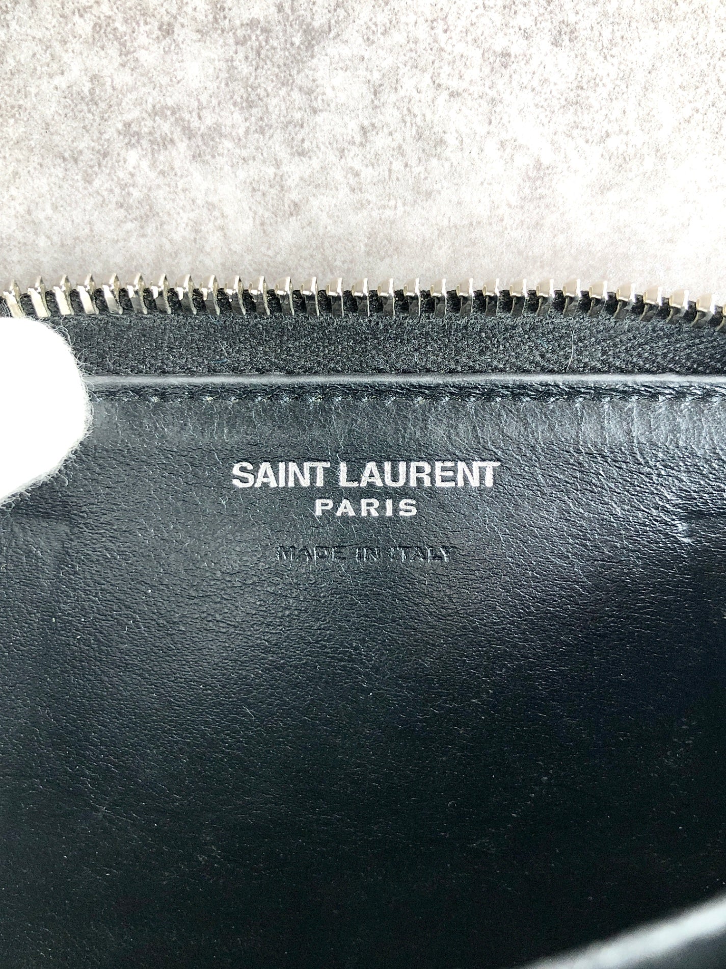 Yves Saint Laurent YSL Logo Coin Purse Black Vintage tpc6gd