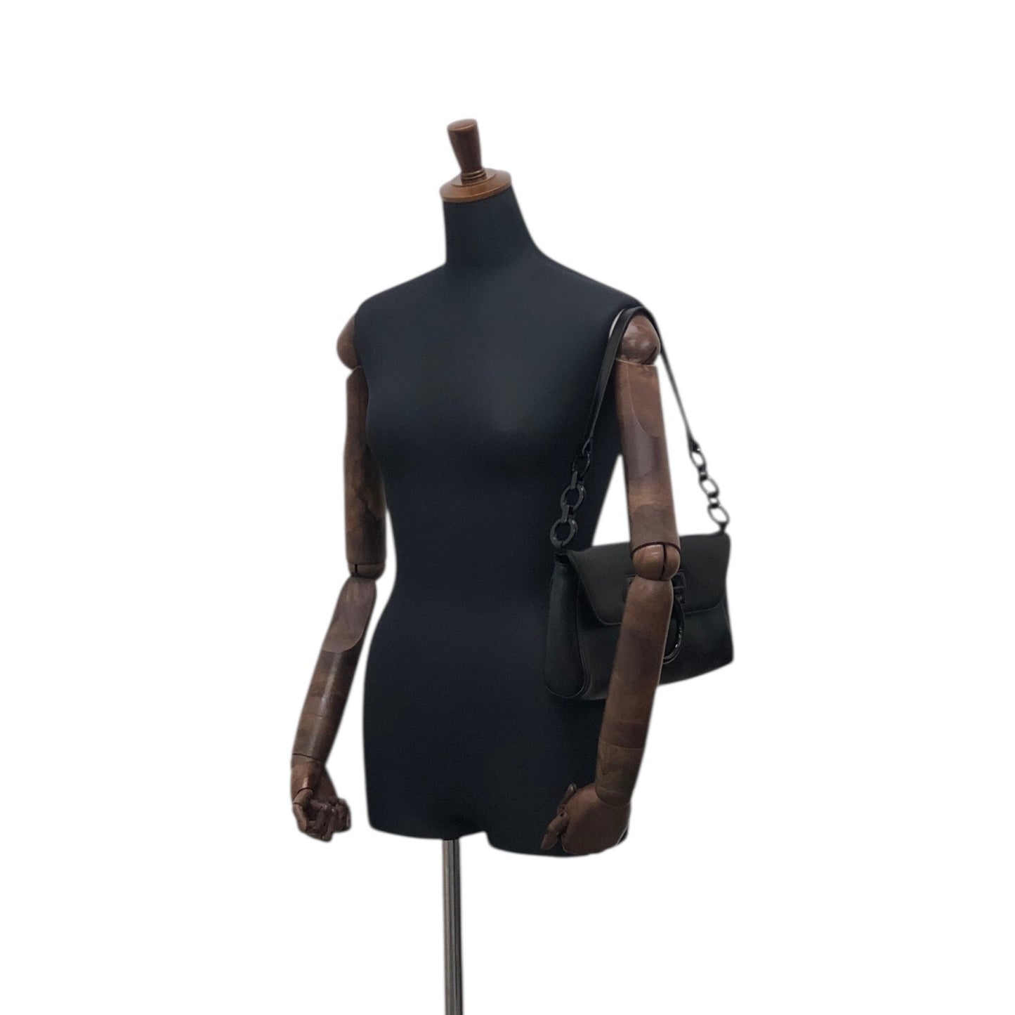 Salvatore Ferragamo Gancini 單肩包 Hobobag 黑色 復古 5vrh26
