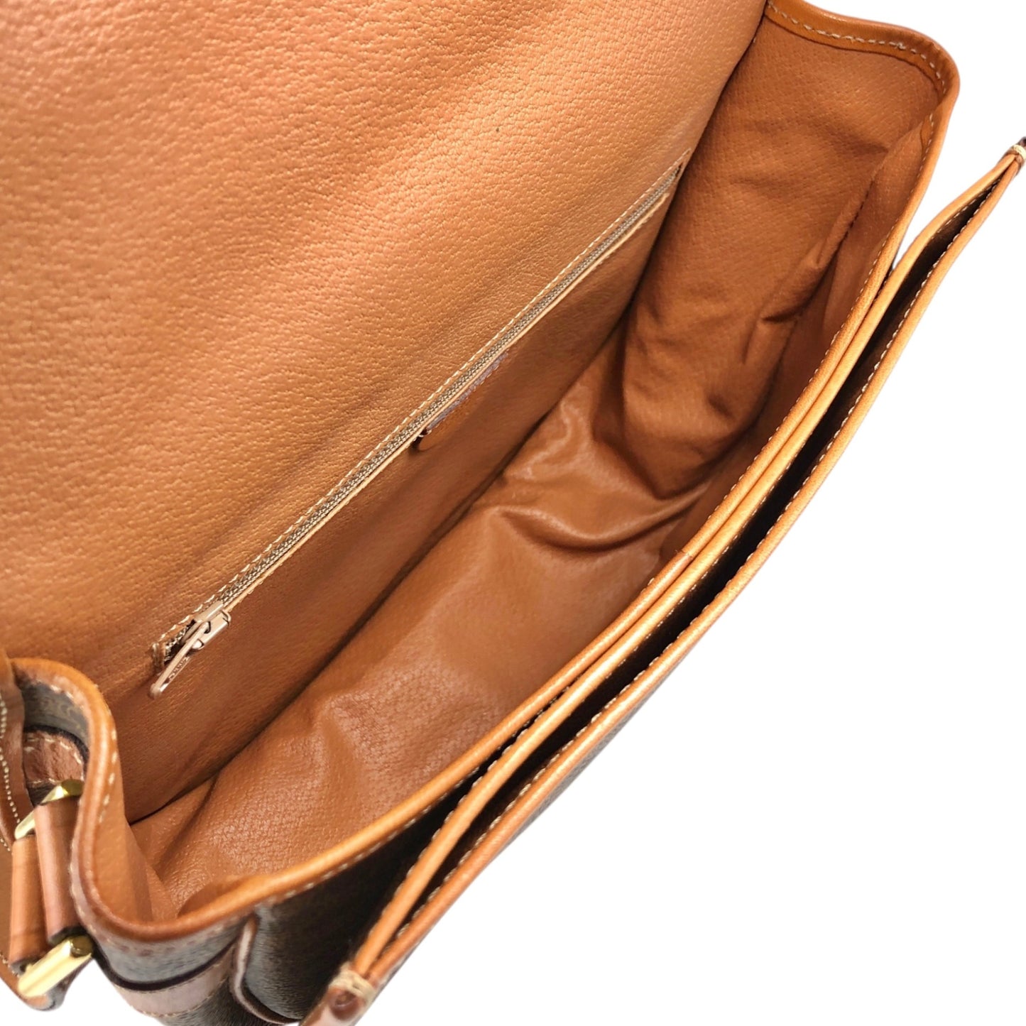 CELINE Macadam Blason Flap Shoulder bag Brown Vintage 2gysan