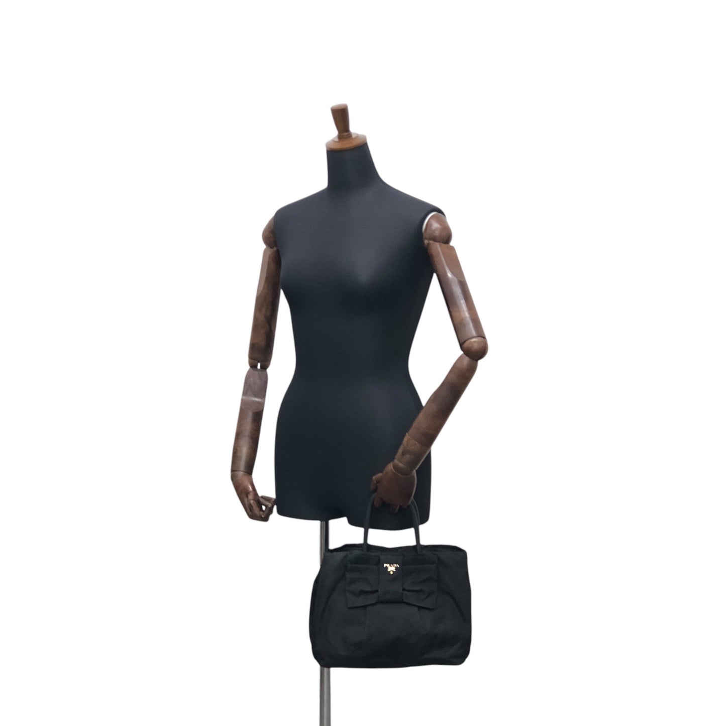 PRADA Logo Handbag Black Vintage embxsx