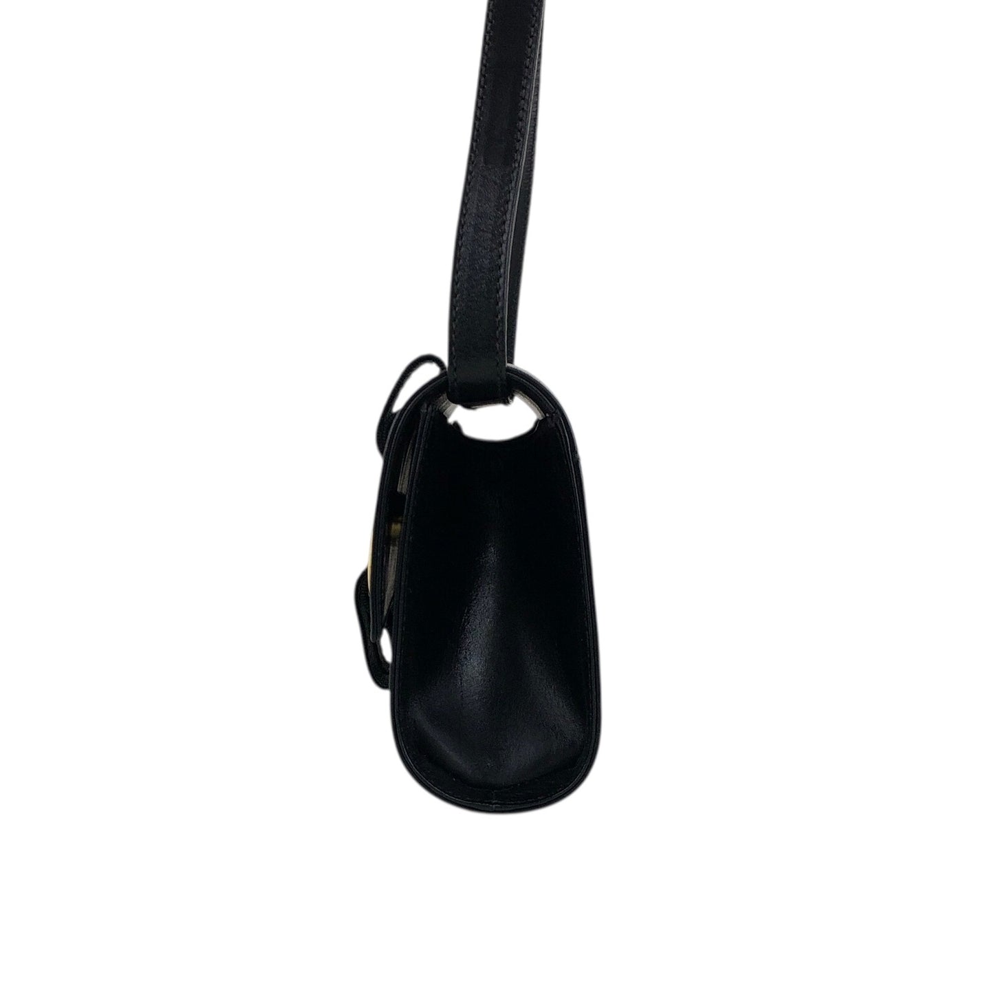 Salvatore Ferragamo Gancini Ribbon Shoulder bag Black Vintage 3wugs6