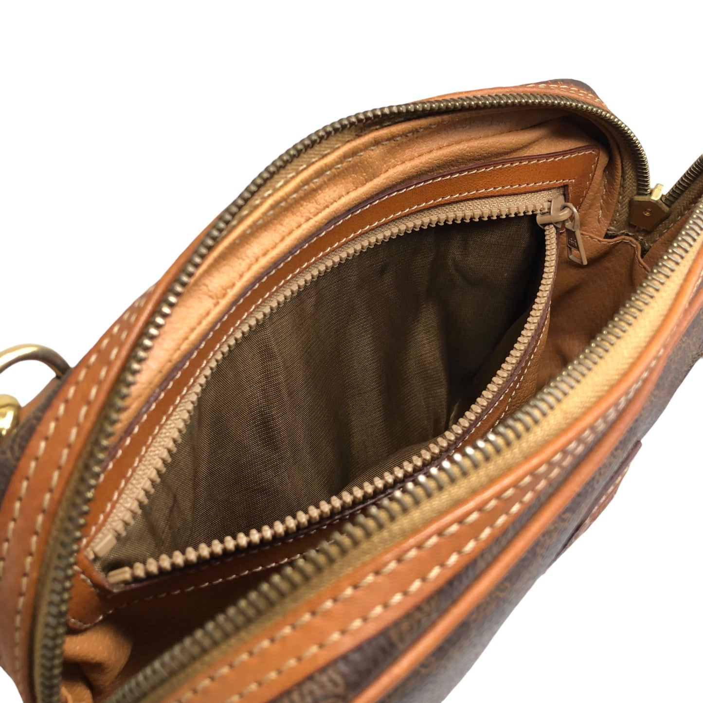 CELINE Macadam Blason Shoulder bag Brown Vintage f2gsiu