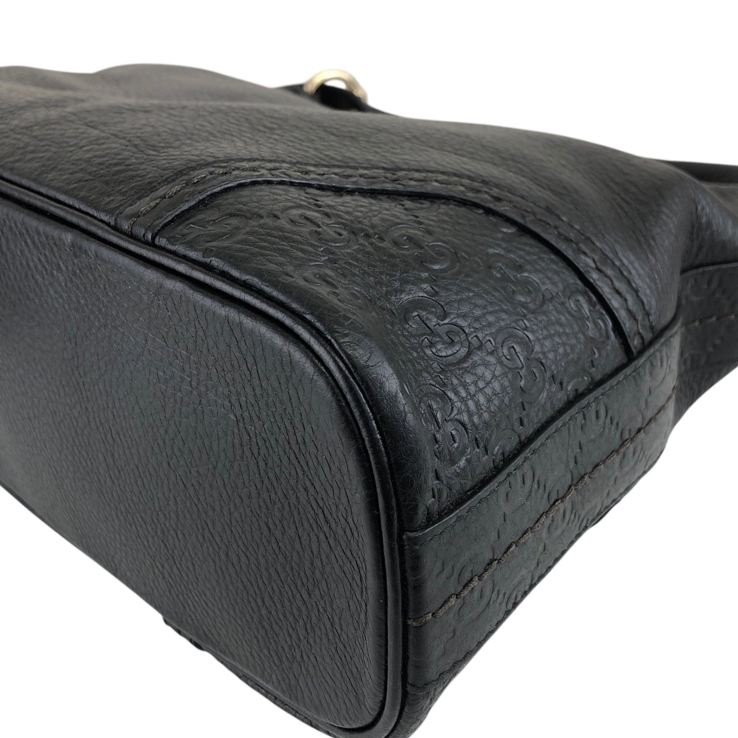 GUCCI Logo Shoulder bag Hobobag Black Vintage 7u7kf6