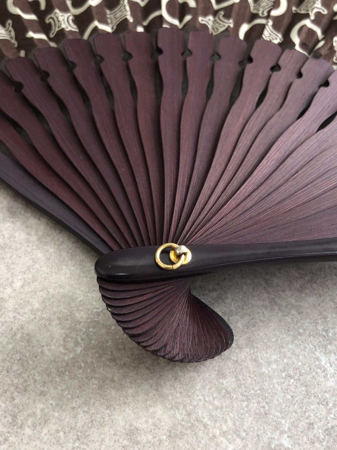 CELINE Hand fan Brown Vintage 2arjak