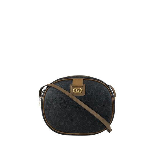 Christian Dior Honeycomb Pattern Shoulder bag Black Vintage nz4vwk