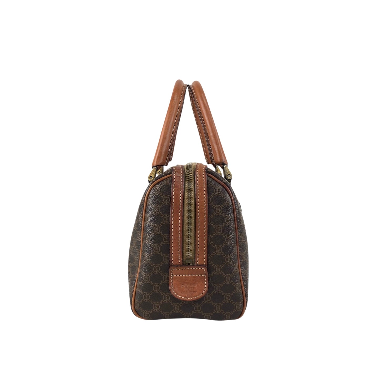 CELINE Macadam Blason Two-way Small Boston bag Shoulder bag Brown Vintage raubfw