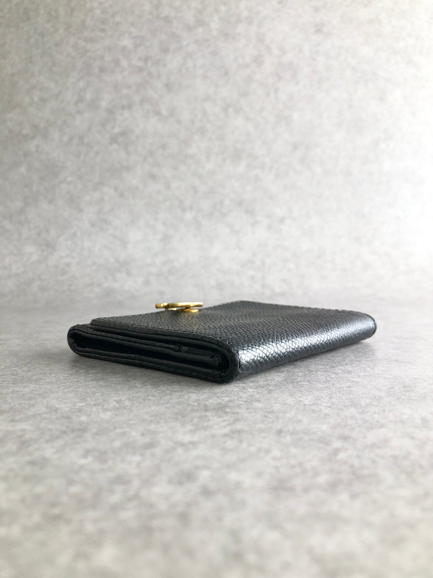 CHANEL Coco Mark 零錢包 黑色復古 zmnjmp