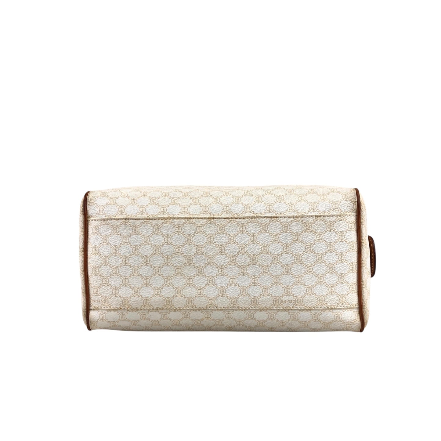 CELINE Macadam Blason Handbag Boston bag White Vintage ph8fuj